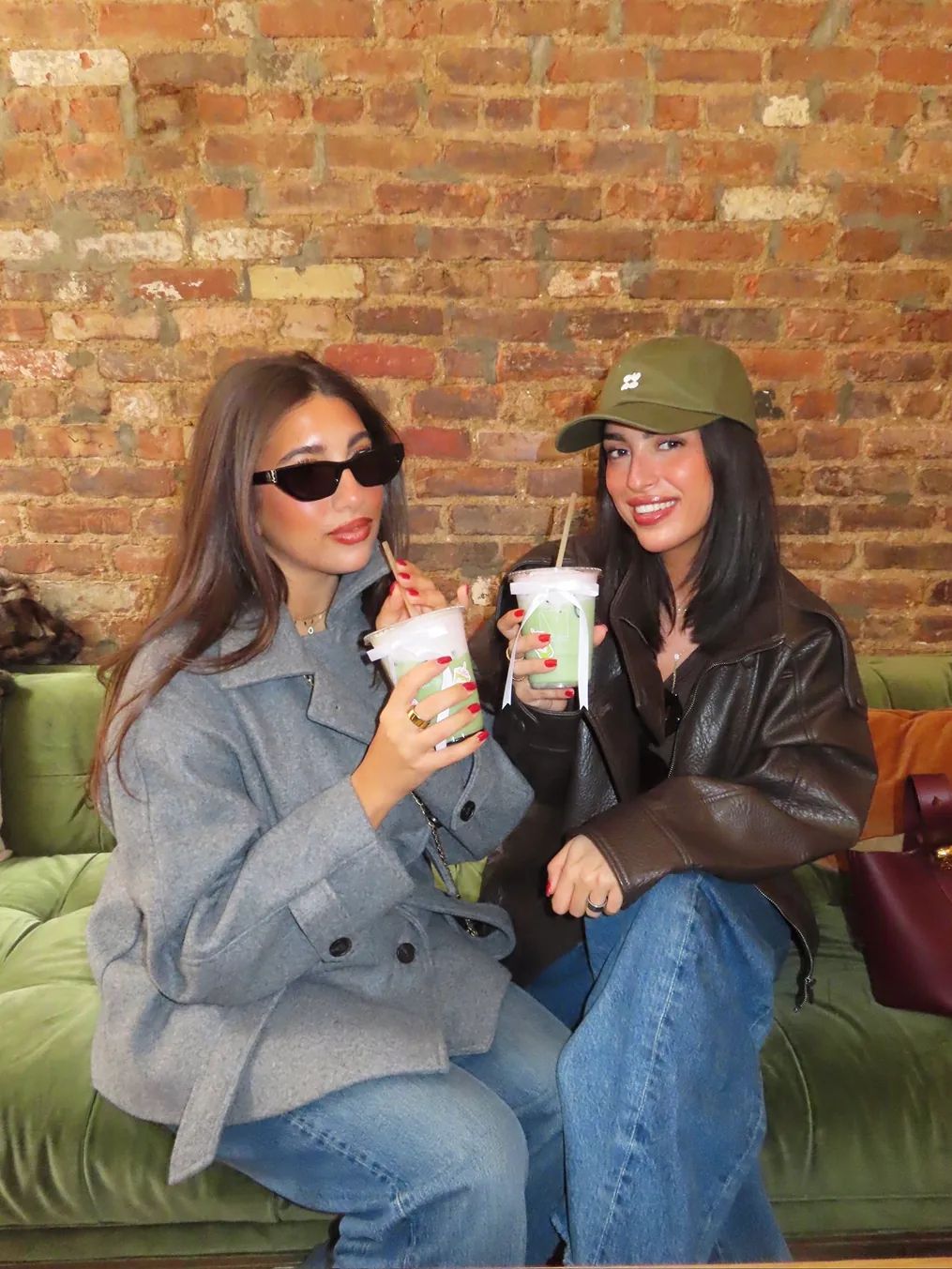 Guests enjoy signature Hot Girl Matcha drinks during the Storytime x Bedford Studios NYC collaboration event in the West Village.