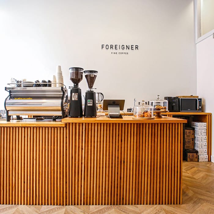 Foreigner coffee counter
