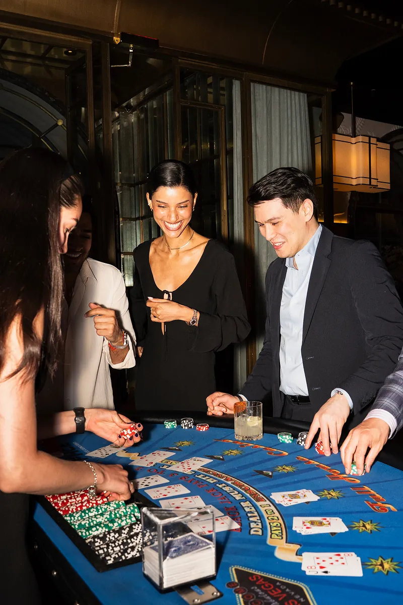 Storytime creators playing blackjack and celebrating Beefbar NYC’s 2-year anniversary during an exclusive casino night event in New York City